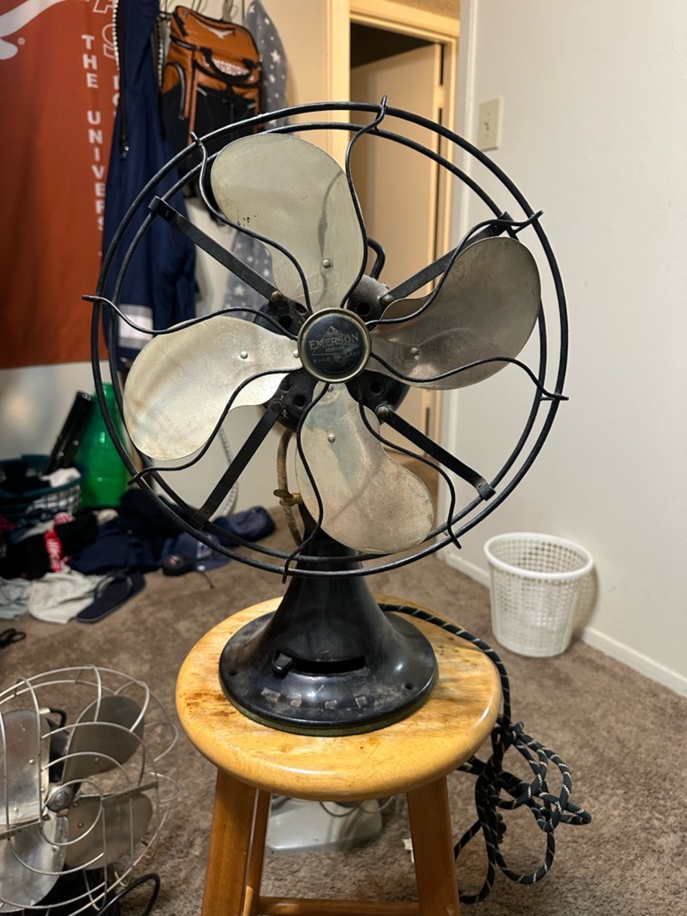 Vintage Emerson Three Speed “Brass Blade”Desk Fan 1920s (works great!!!)
